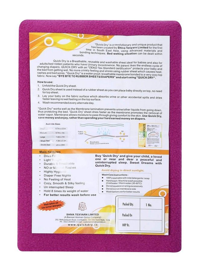 Quick Dry Baby Bed Protector (Medium Orchid) - Image 5