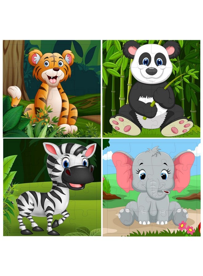 Fiddlys Jigsaw Puzzles 16 Pieces For Kids Ages 3+ (Animals Pack Of 4) - Image 1