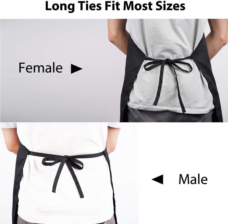 YIKA Couples Apron Set - Waterproof Kitchen Aprons for Men and Women with Adjustable Neck Strap and Pockets - Image 4