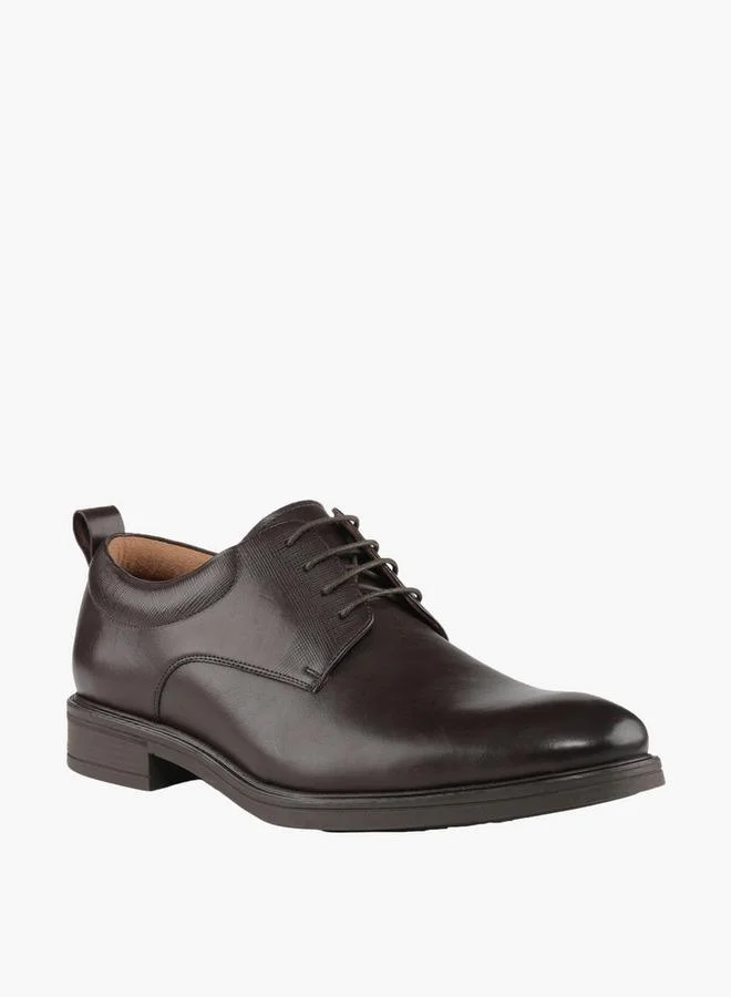 Duchini Men Leather Lace-Up Derby Shoes