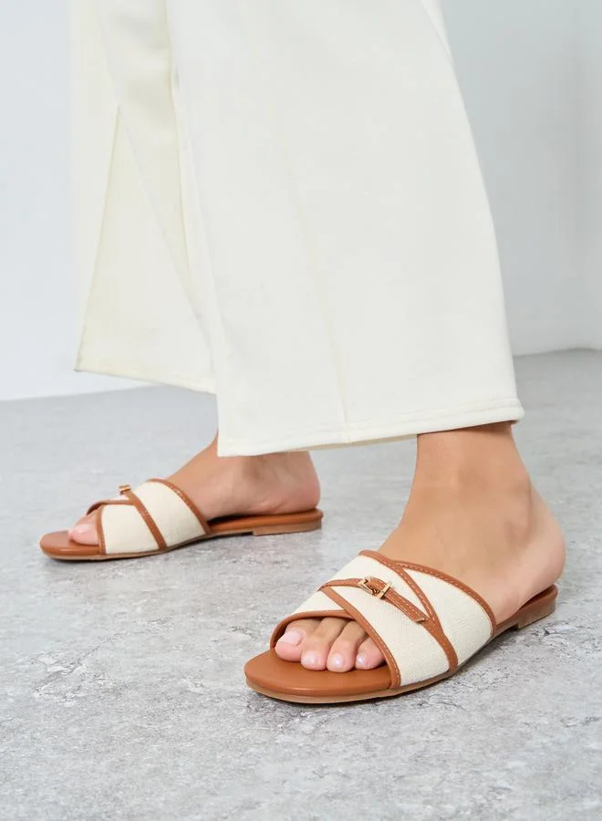 Styli Styli Buckle Detail Slip On Sandals