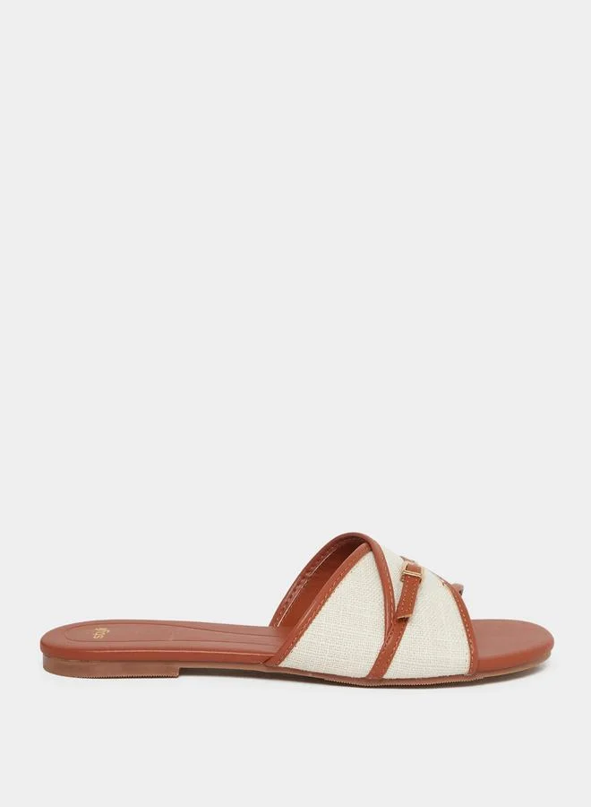 Styli Styli Buckle Detail Slip On Sandals