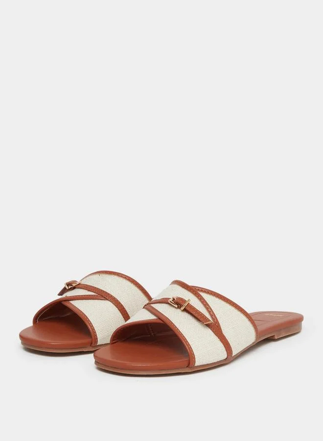 ستايلي Styli Buckle Detail Slip On Sandals