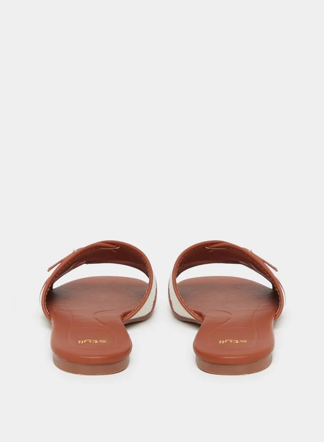 ستايلي Styli Buckle Detail Slip On Sandals