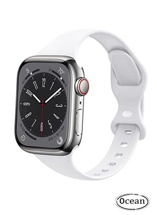 Soft Silicone Slim Thin Narrow Replacement Strap Compatible For Apple Watch SE Series 8/7/6/5/4/3/2/1 (White, 38mm/40mm/41mm) - pzsku/Z8B4E6C29E9467B6E6290Z/45/_/1686629004/fc03c7f0-f435-4afb-8e0c-6e1fbb3d9b18