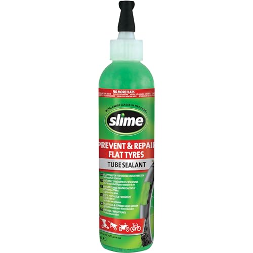 Slime لاصق إطارات الدراجة 10015 من سلايم، إصلاح الثقوب، مناسب لجميع الدراجات، غير سام، صديق للبيئة، زجاجة سعة 237 مل (8 أونصات)، أخضر - Image 1