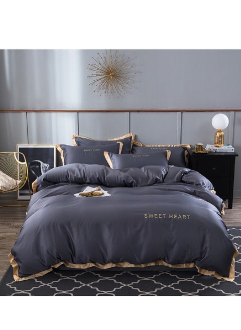 4PCS Bedding Set,King Size Soft and Breathable Microfiber Beautiful Design Duvet Cover Set ,set includes 1 Comforter Cover, 1 Fitted Bedsheet, 2 Pillowcases