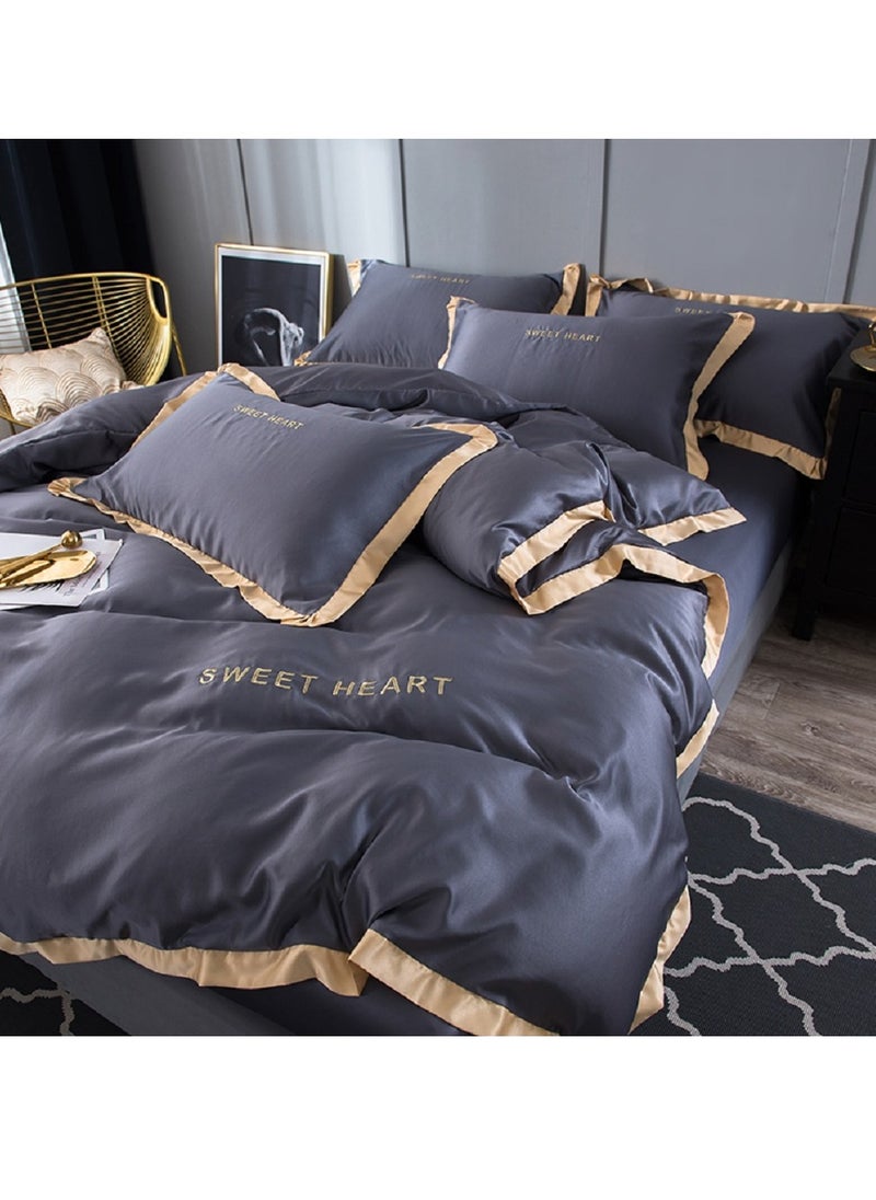 4PCS Bedding Set,King Size Soft and Breathable Microfiber Beautiful Design Duvet Cover Set ,set includes 1 Comforter Cover, 1 Fitted Bedsheet, 2 Pillowcases