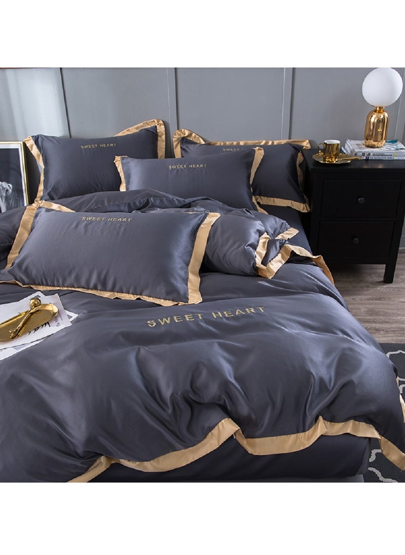 4PCS Bedding Set,King Size Soft and Breathable Microfiber Beautiful Design Duvet Cover Set ,set includes 1 Comforter Cover, 1 Fitted Bedsheet, 2 Pillowcases