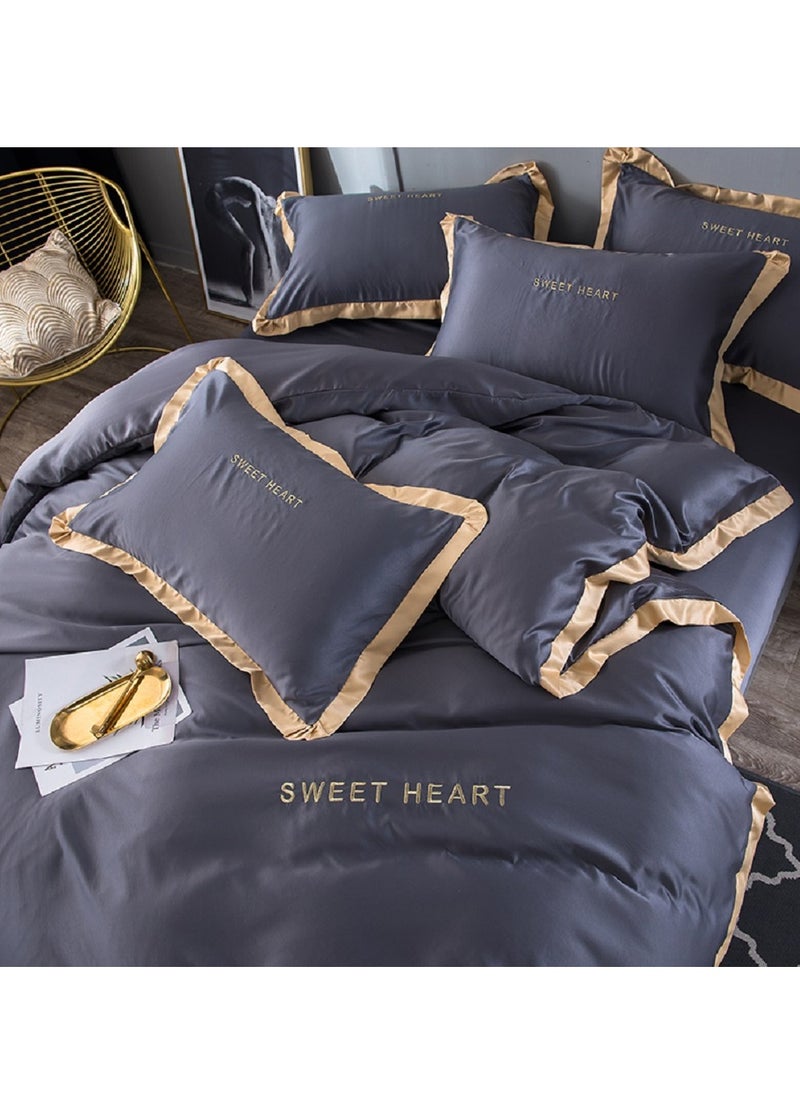 4PCS Bedding Set,King Size Soft and Breathable Microfiber Beautiful Design Duvet Cover Set ,set includes 1 Comforter Cover, 1 Fitted Bedsheet, 2 Pillowcases