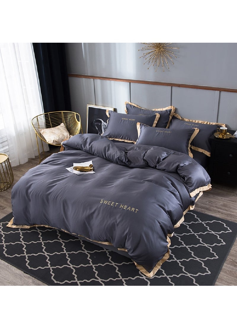 4PCS Bedding Set,King Size Soft and Breathable Microfiber Beautiful Design Duvet Cover Set ,set includes 1 Comforter Cover, 1 Fitted Bedsheet, 2 Pillowcases