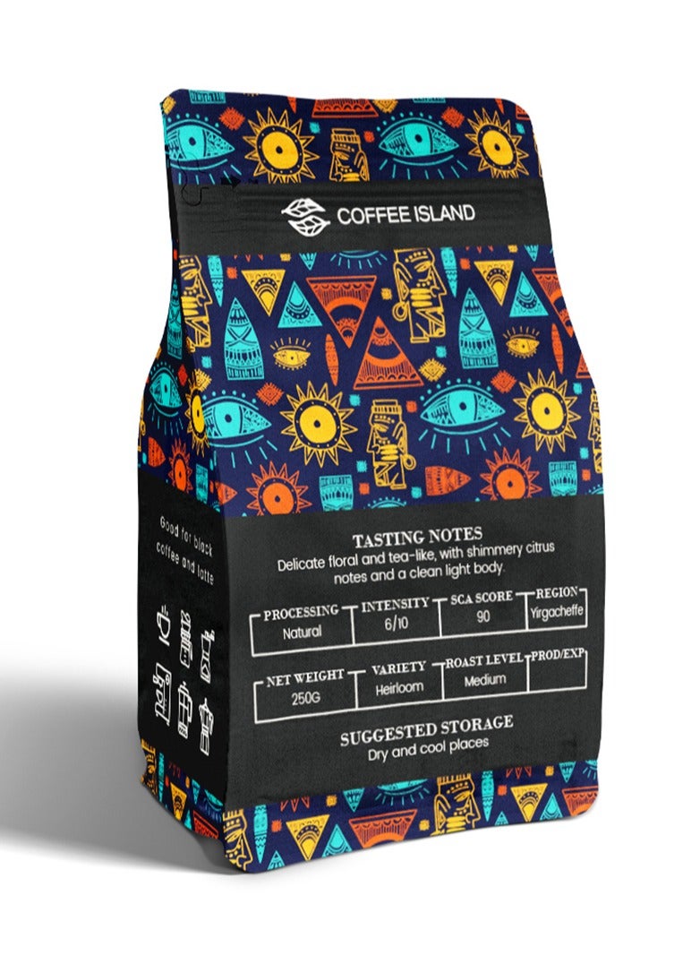 Tealand Coffee Island Ethiopia Yirgacheffe Specialty Coffee, 100% Arabica, Medium Roast, Floral, Citrusy, Delicate Flavor Profile, SCA Score 90, 250 Gram - Image 2