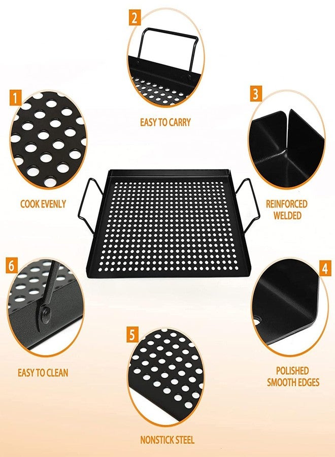 Banax BBQ Grilling Pans, Stainless Steel Grill Pan 7" X 12" With Handles for Indoor and Outdoor Use, With Holes for Meat, Vegetables, Seafood and Camping Accessories - Image 4