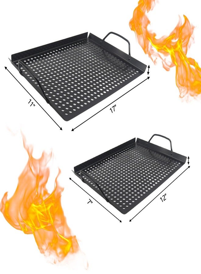 Banax BBQ Grilling Pans, Stainless Steel Grill Pan 7" X 12" With Handles for Indoor and Outdoor Use, With Holes for Meat, Vegetables, Seafood and Camping Accessories - Image 3