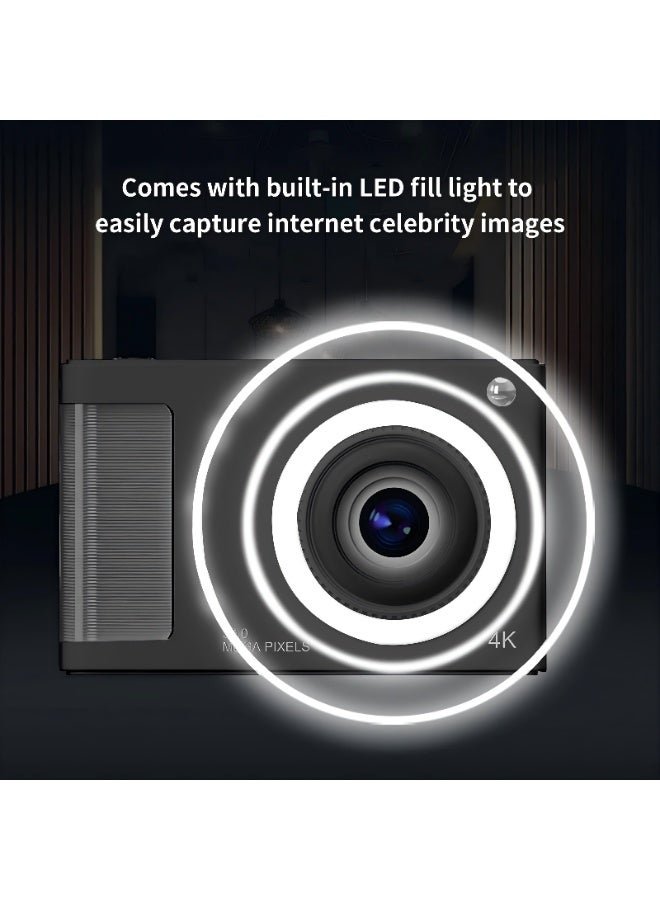 كاميرا رقمية، كاميرا أطفال FHD 2160P كاميرا رقمية 24 ميجابكسل مع بطاقة SD سعة 32 جيجابايت، تكبير 4x، حبل تعليق، كاميرا صغيرة مدمجة للأطفال الأولاد والبنات - Image 2