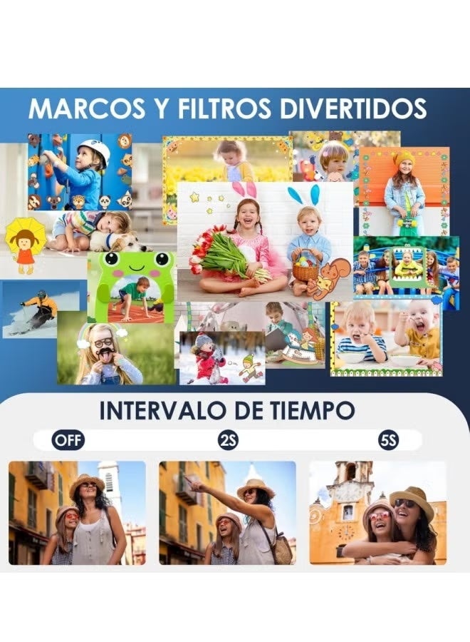 كاميرا رقمية، كاميرا أطفال FHD 2160P كاميرا رقمية 24 ميجابكسل مع بطاقة SD سعة 32 جيجابايت، تكبير 4x، حبل تعليق، كاميرا صغيرة مدمجة للأطفال الأولاد والبنات - Image 5