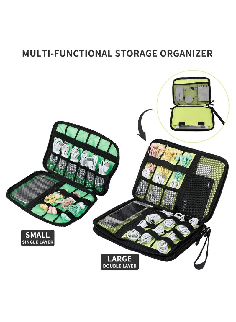 2 Pack Cord Organizer with 10 Cable ties Portable Travel Bag for Tablet Phone Power Bank Smartwatch Band Screen Protector Case Card USB Electronic Accessories - Image 3