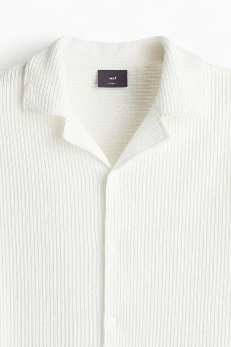 H&M Loose Fit Ribbed Resort Shirt