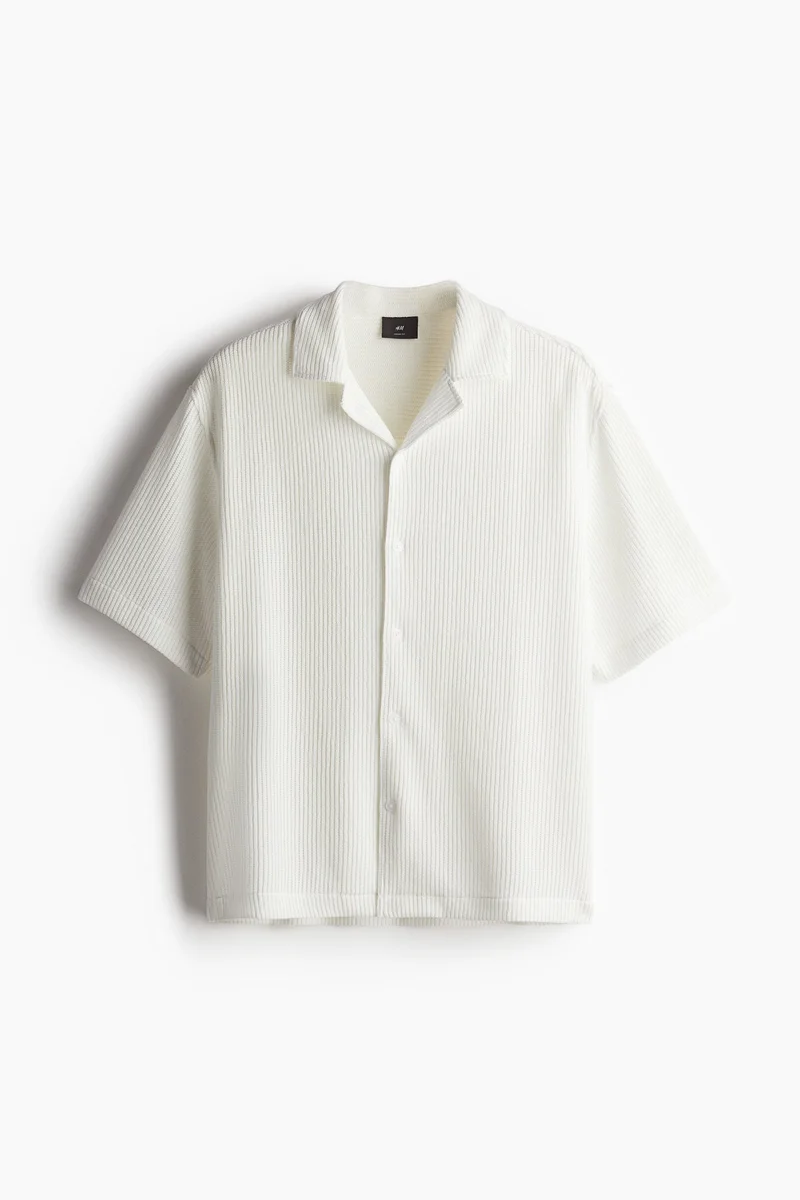 H&M Loose Fit Ribbed Resort Shirt