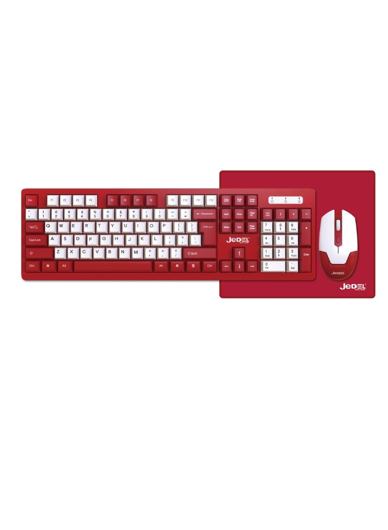 Jedel WS737 3 in 1 Wireless Office Keyboard, Mouse & Mousepad Combo - Image 1