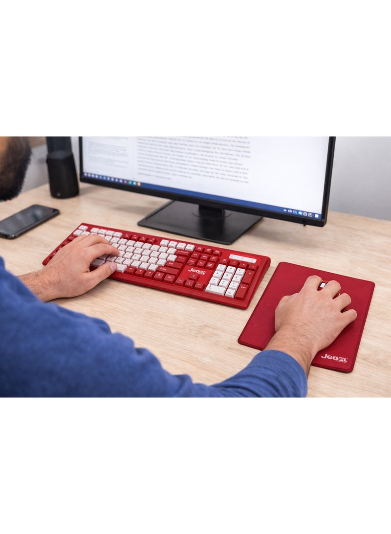 Jedel WS737 3 in 1 Wireless Office Keyboard, Mouse & Mousepad Combo - Image 4
