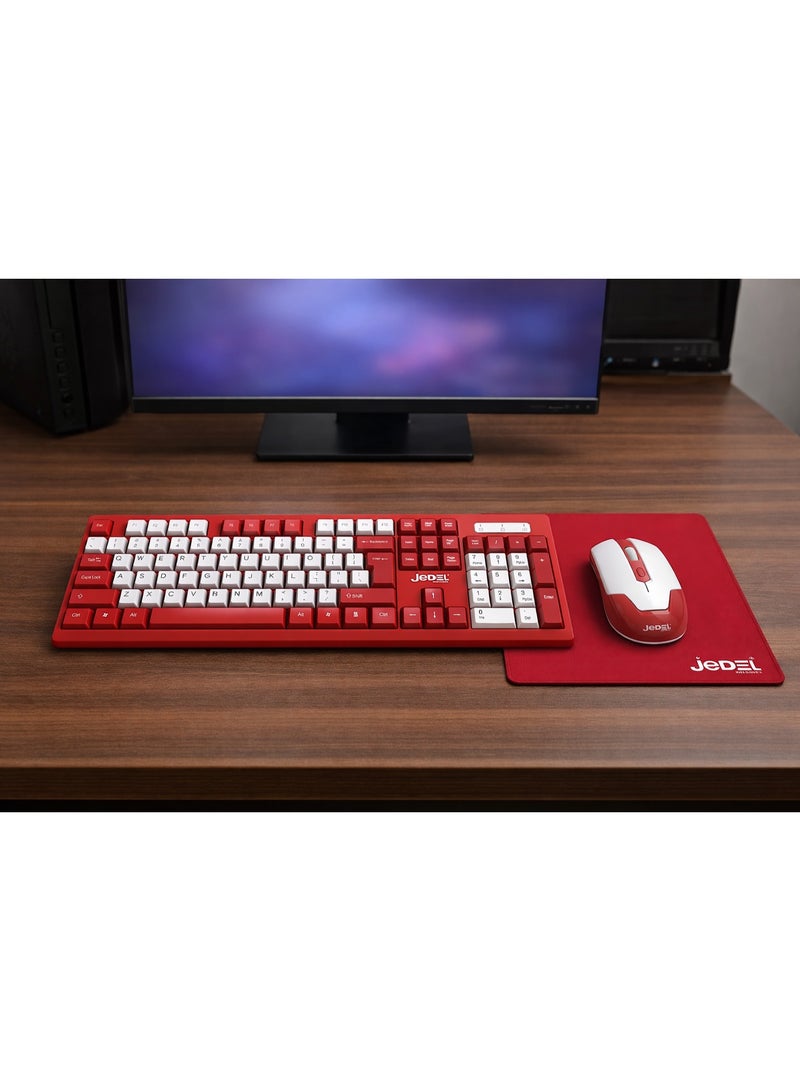 Jedel WS737 3 in 1 Wireless Office Keyboard, Mouse & Mousepad Combo - Image 3