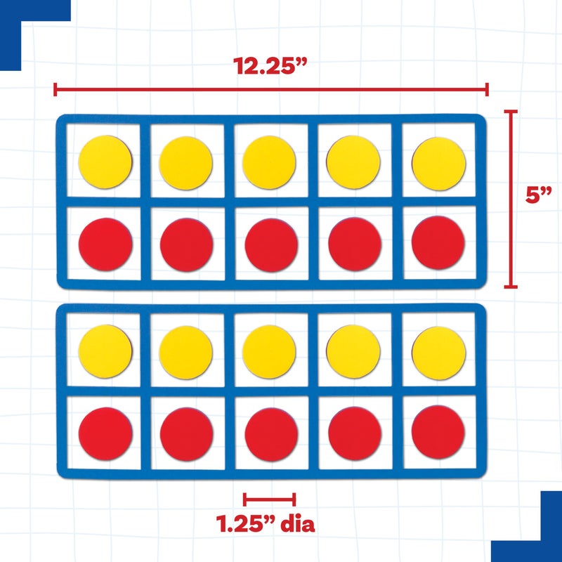 LEARNING ADVANTAGE Giant Magnetic Foam Ten Frames | Early Math Manipulative | 2 Frames with 20 Disks | Teach Number Concepts, Addition and Subtraction - Image 3