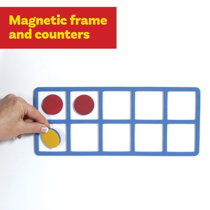 LEARNING ADVANTAGE Giant Magnetic Foam Ten Frames | Early Math Manipulative | 2 Frames with 20 Disks | Teach Number Concepts, Addition and Subtraction - Image 5