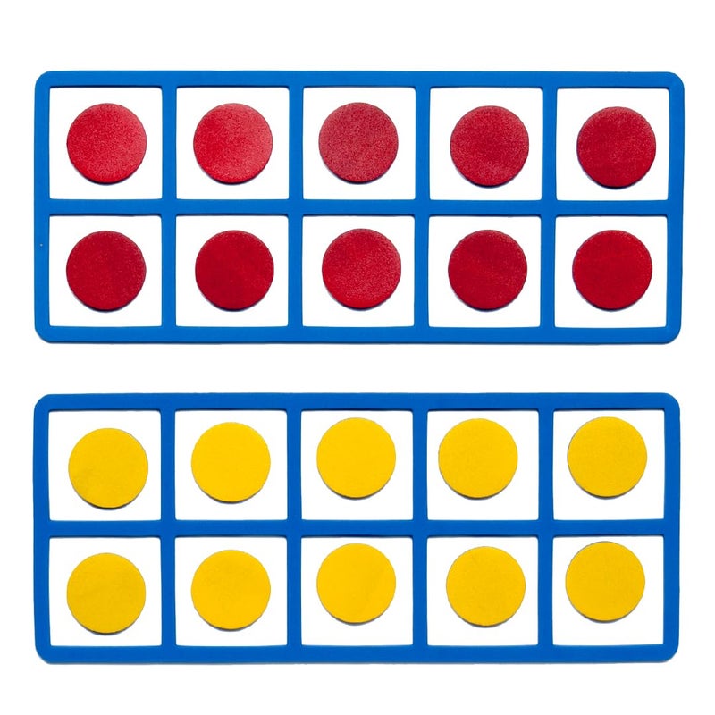 LEARNING ADVANTAGE Giant Magnetic Foam Ten Frames | Early Math Manipulative | 2 Frames with 20 Disks | Teach Number Concepts, Addition and Subtraction - Image 1