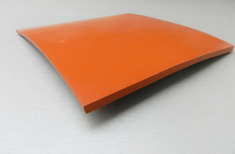 JTS 1/4" Silicone Rubber Sheet High Temp Solid Red/Orange Commercial Grade 8" X 8" Square Made in USA - Image 1