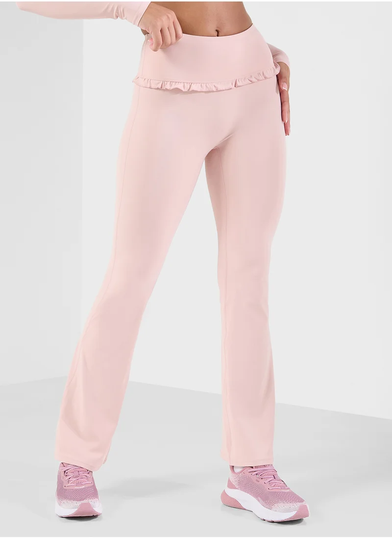 فورورد High Rise Foldover Frill Detail Flared Leggings