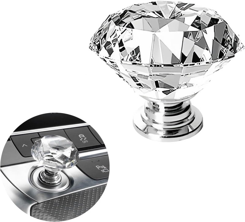 enttgo Car One-Touch Start Button with Diamond Transparent Design - Image 1