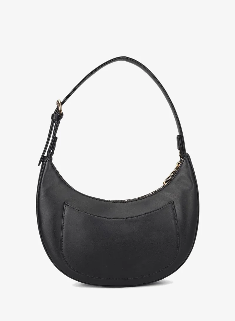 Da Milano Beige/Black Small Canvas Plain Leather Baguette - Beige & Black for Women | Best Price UAE