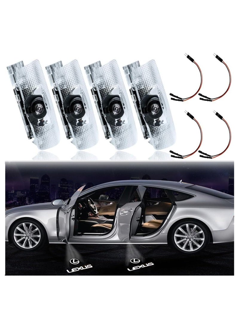 Generic 4 Pack LED Car Door Logo Projector Lights for Lexus - 3D Ghost Shadow Welcome Lamps, Custom Fit for RX, ES, GX, LS, LX, IS, GS, RC, UX Models, Easy Installation, Lexus White  - Image 1
