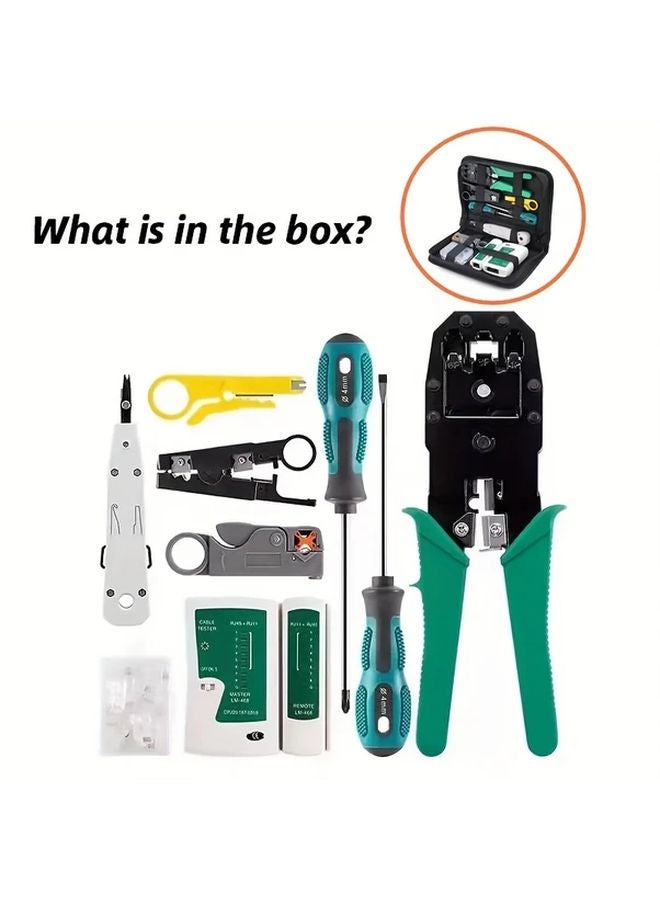 1 Set Ethernet Cable Crimping Tool Kit with Network Cable Tester for RJ45 RJ11 Connectors - Image 3