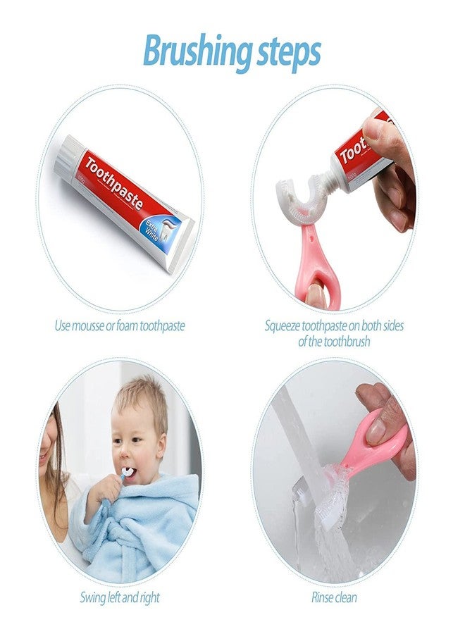 MIRARIYA U Shaped Toothbrush For Kids With Cover | 2-6 Years Aged Boys & Girls | Manual U Type 360 Degree Soft Silicone Oral Teeth Cleaning Gift For Baby Infant Toddler Children (MULTICOLOR-Pack of 2) - Image 3