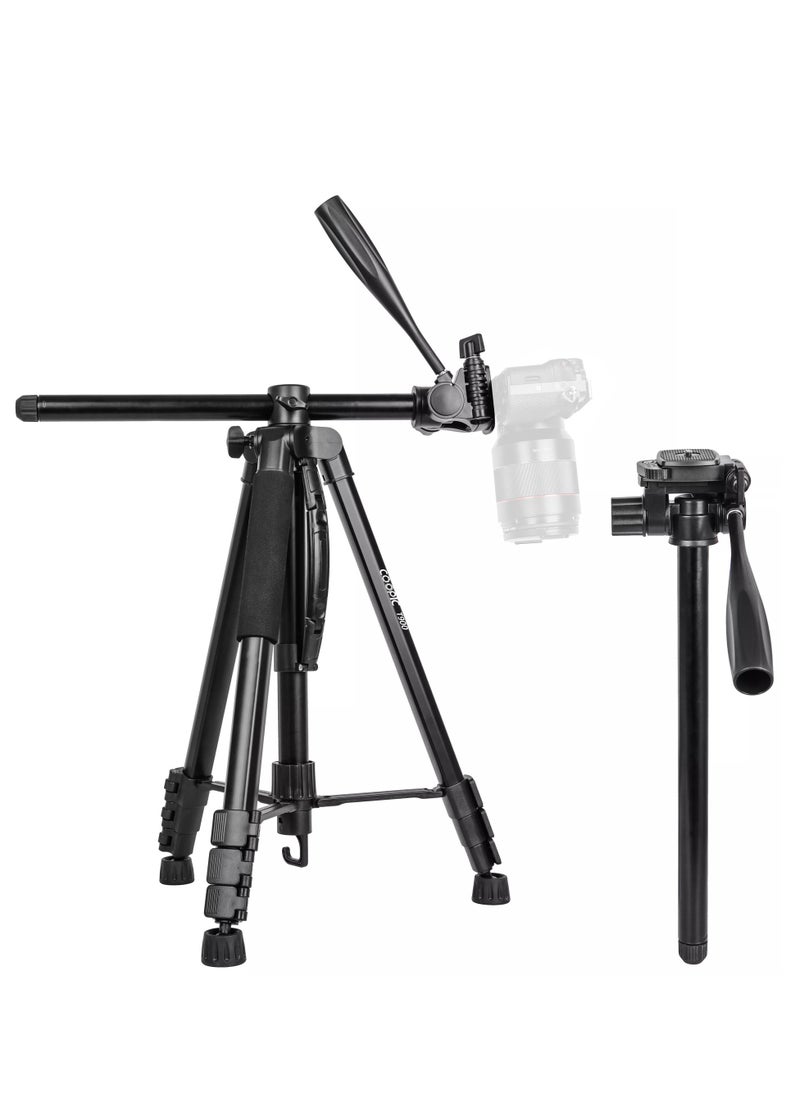 Coopic - COOPIC T900 Video Camera Tripod, Aluminum Alloy Travel Portable 2 in 1 Monopod Tripod with Rotatable Center Column and Carrying Bag Maximum Height 178CM Maximum Load up to 5KG - Image 1