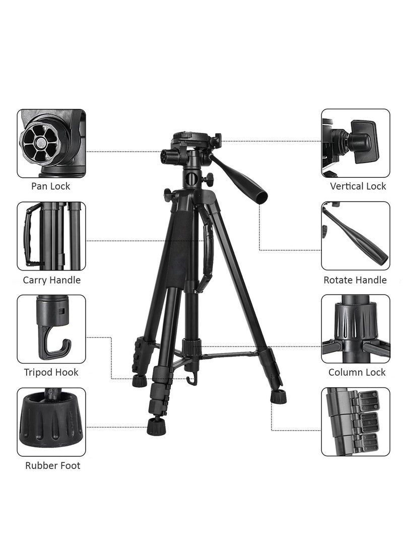 Coopic - COOPIC T900 Video Camera Tripod, Aluminum Alloy Travel Portable 2 in 1 Monopod Tripod with Rotatable Center Column and Carrying Bag Maximum Height 178CM Maximum Load up to 5KG - Image 1