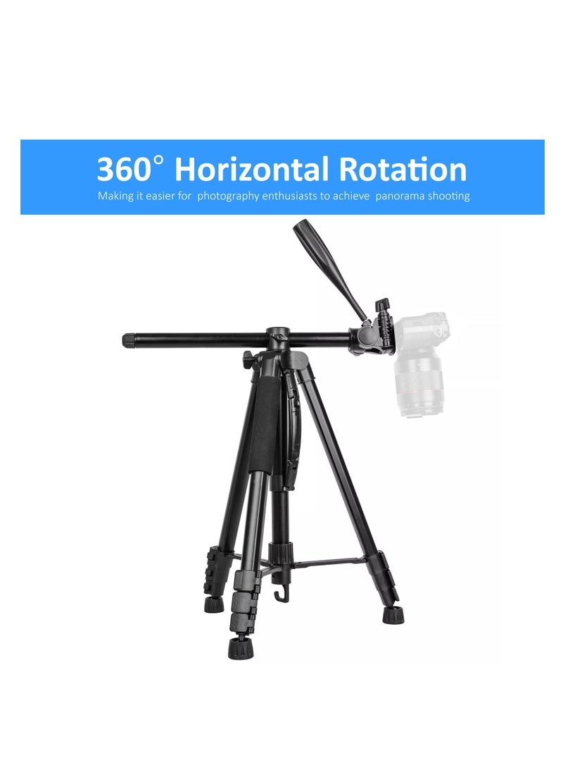 Coopic - COOPIC T900 Video Camera Tripod, Aluminum Alloy Travel Portable 2 in 1 Monopod Tripod with Rotatable Center Column and Carrying Bag Maximum Height 178CM Maximum Load up to 5KG - Image 1