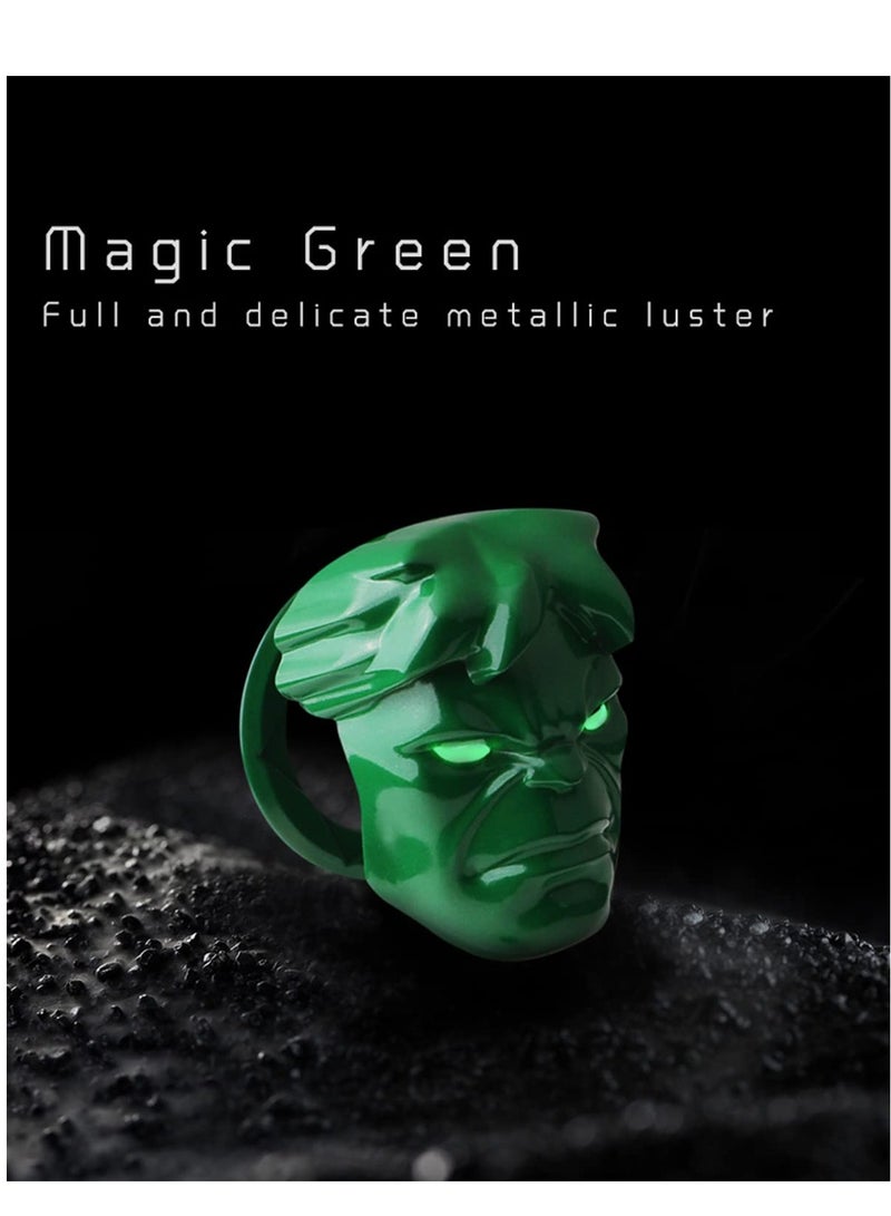 Barakah Hulk The Avenger Marvel Push to Start Button Cover Car One-Button Start Button Protective Cover Interior Modification Ignition Device Switch Metal Decorative Stickers (Green) - Image 3