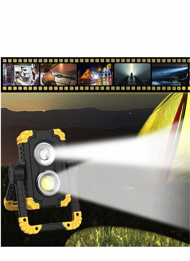 Y&D Work Light Rechargeable LED Portable Flood Lights 4 Modes COB Waterproof 10W 1000LM for Outdoor Camping Hiking Emergency Car Repairing and Job Site Lighting  - Image 2