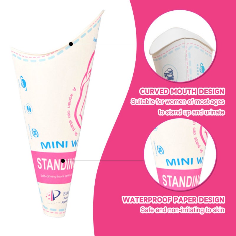 Disposable Urinal Funnel 50pcs Waterproof Skin-friendly - Curved Mouth Portable Urinal for Outdoor Camping Hiking Travel Public Toilets Female Users - Image 4