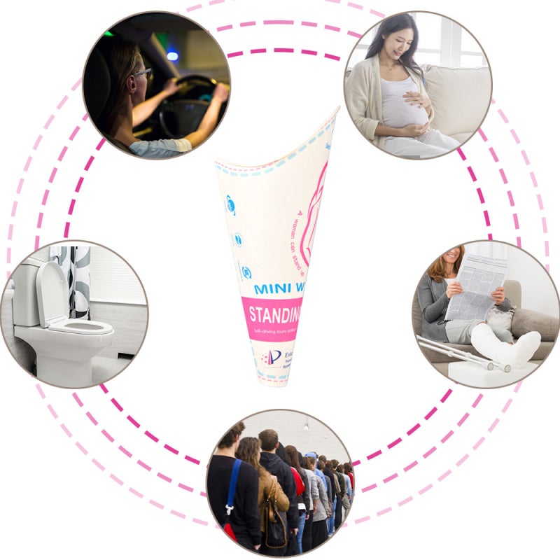 Disposable Urinal Funnel 50pcs Waterproof Skin-friendly - Curved Mouth Portable Urinal for Outdoor Camping Hiking Travel Public Toilets Female Users - Image 2