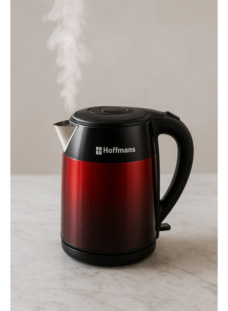 Hoffmans Electronics Electric Kettle 4L – BPA-Free Interior, 360° Swivel Base, High-Quality Plastic – Model HM-2552 Red/Black - Image 2