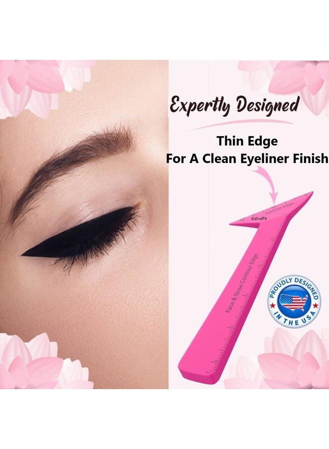 VERTEX Eyeliner Stencils Pencil Liquid Waterproof Tool For Liner Makeup Brush Pen Stamp Thin Sharpener Cat Eyes Small Angled Wing Tip | Real Beginners Techniques Eye Shadow Lines Gel Eyebrow Pomade Black - Image 3