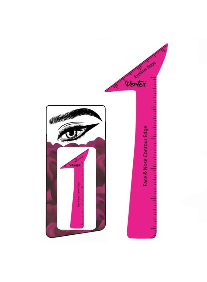 VERTEX Eyeliner Stencils Pencil Liquid Waterproof Tool For Liner Makeup Brush Pen Stamp Thin Sharpener Cat Eyes Small Angled Wing Tip | Real Beginners Techniques Eye Shadow Lines Gel Eyebrow Pomade Black - Image 1