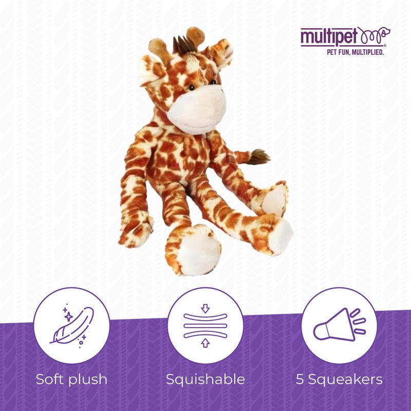 Multipet Swingin Safari Giraffe Dog Plush Toy - Squeaky Toys for All Dogs - Extra Soft Plush - for Cuddling & Playing - Cute Dog Pet Toy (19", 5 Squeakers) - Image 3