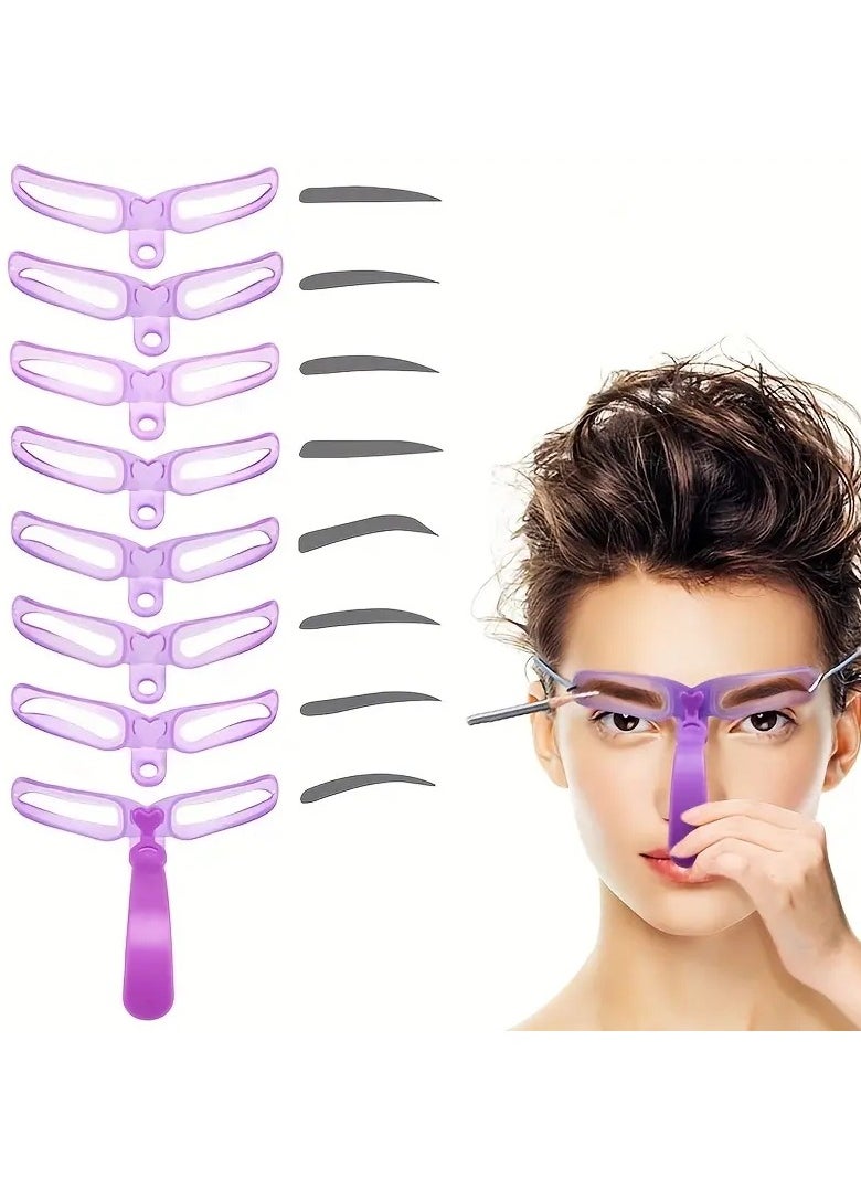 ORiTi - 8 PCS Eyebrow Stencils Eyebrow Shaping Kit Eyebrow Template 8 styles Reusable Eyebrow Stencil With Handle - Image 1