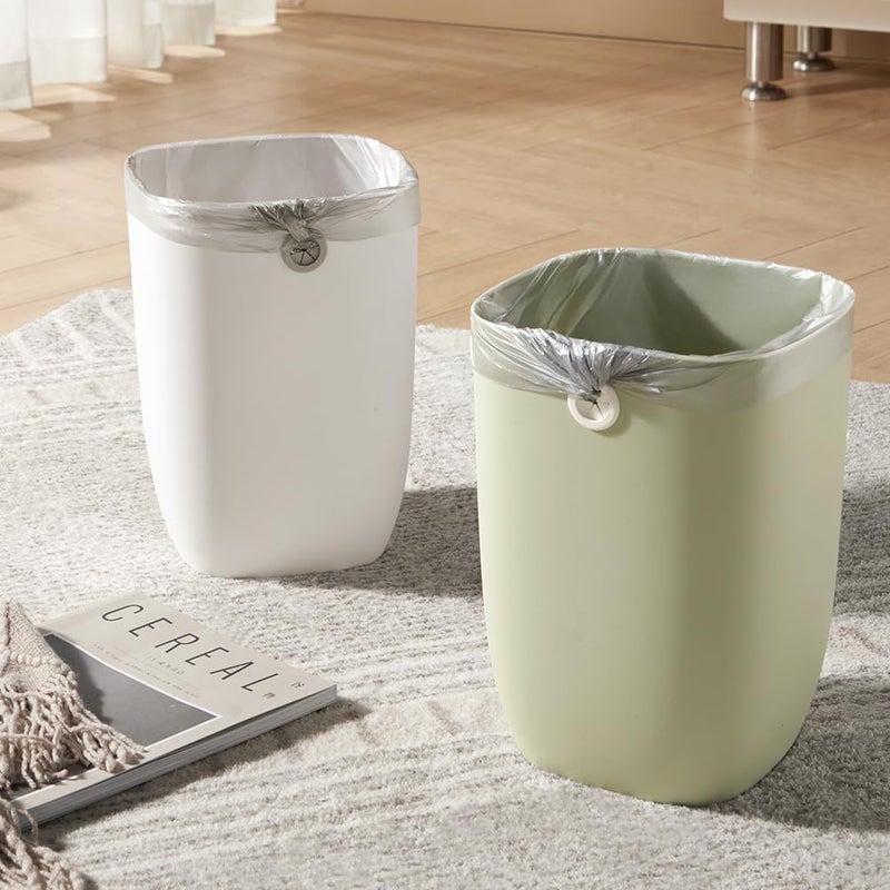 mingol Bathroom Trash Can, Plastic Rectangular Garbage Can with Trash Liner Holder for Bedroom, Living Room, Small Indoor Waste Basket, 7L, Green - Image 5