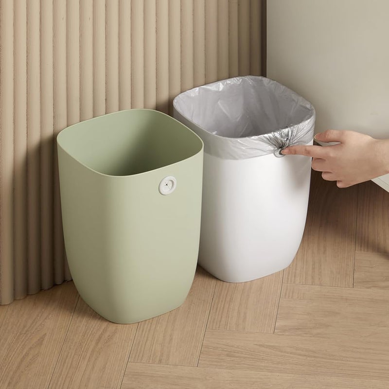 mingol Bathroom Trash Can, Plastic Rectangular Garbage Can with Trash Liner Holder for Bedroom, Living Room, Small Indoor Waste Basket, 7L, Green - Image 4